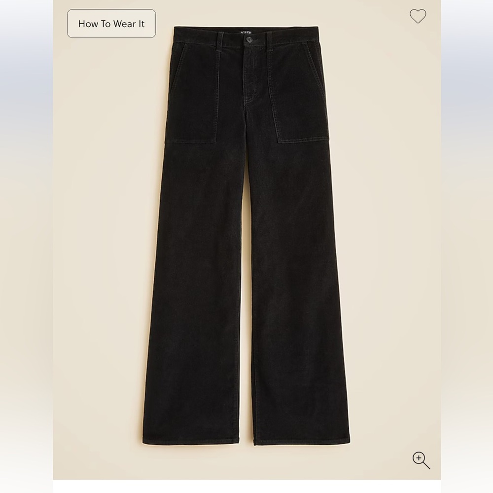 J crew Camp-pocket wide-leg pant in stretch corduroy NWT